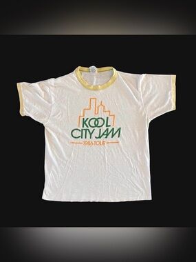 Vintage 1986 Kool City Jam Tour single stitch ringer tee Size L